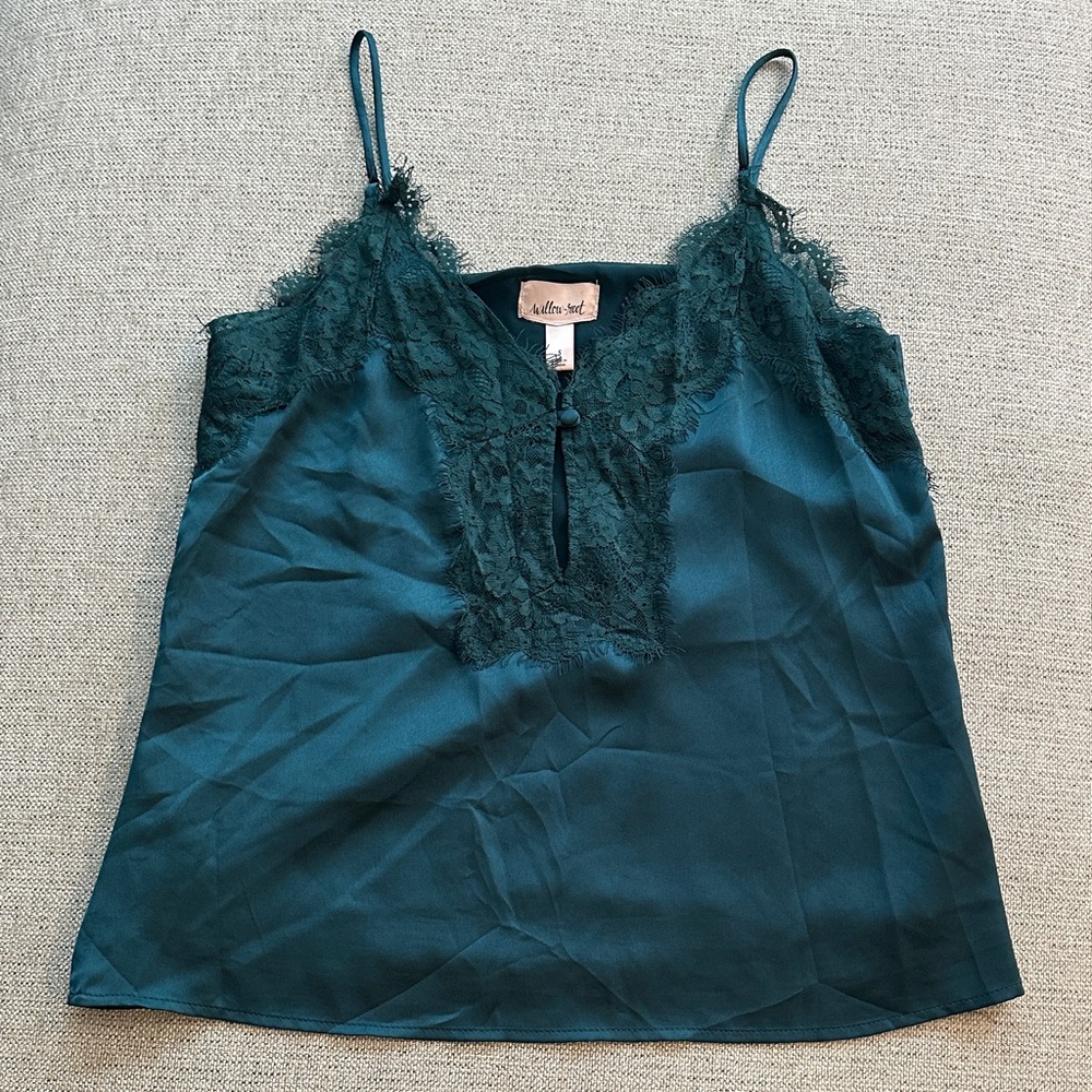 Teal Lace Trim Camisole